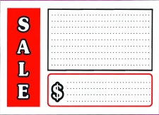 7" X 11" Sale Sign Card 25/Pack